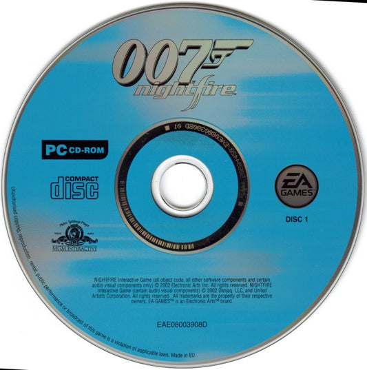 007 Nightfire Disc 1 - 2 Microsoft Windows PC CD-PC Gamez USA