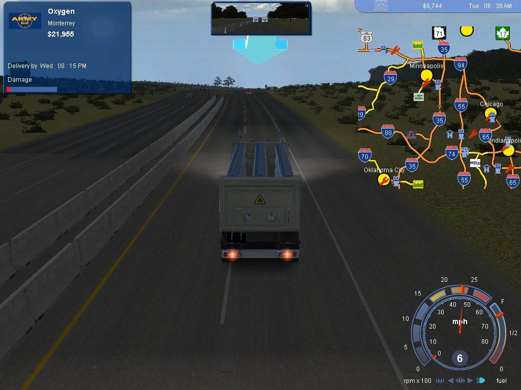 Trucking on the highway in 18 Wheels of Steel Pedal to the Metal (2004) Microsoft Windows PC CD, classic gaming experience.