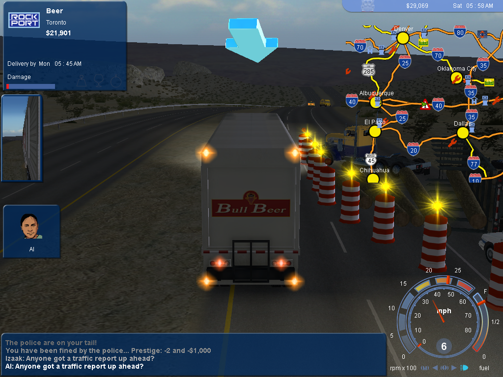 Navigate the roads in 18 Wheels of Steel Pedal to the Metal (2004) Microsoft Windows PC CD, a thrilling trucking simulator!