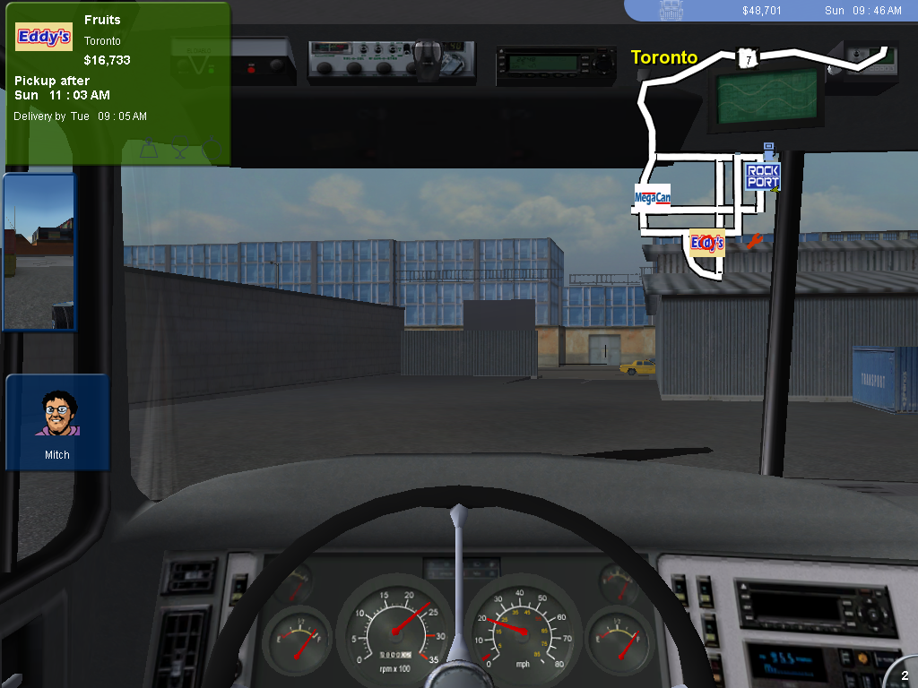 Experience trucking in 18 Wheels of Steel Pedal to the Metal (2004) Microsoft Windows PC CD with detailed simulation graphics.