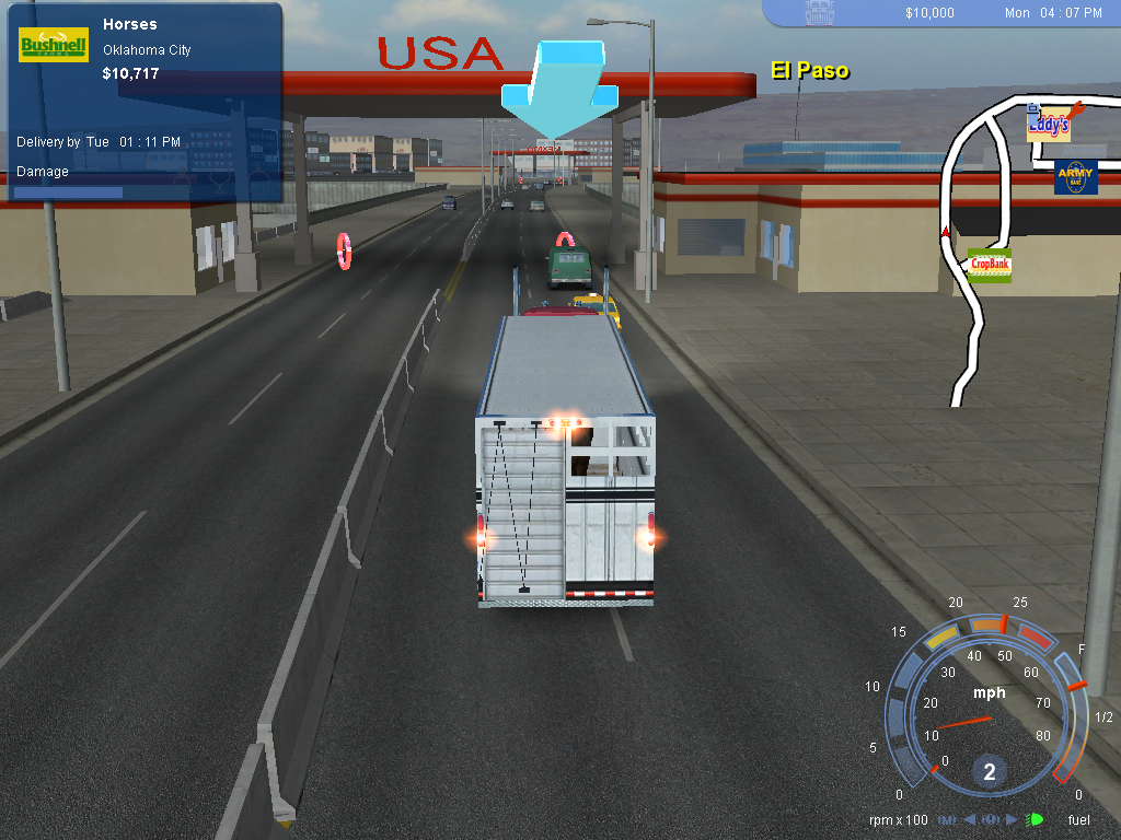 Drive through El Paso in 18 Wheels of Steel Pedal to the Metal (2004) Microsoft Windows PC CD for an exhilarating trucking experience.