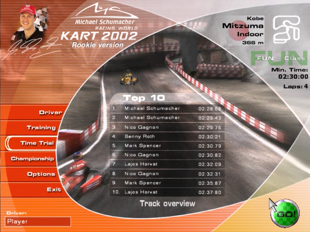 Michael Schumacher Racing World Kart 2002 Microsoft Windows PC CD-PC Gamez USA