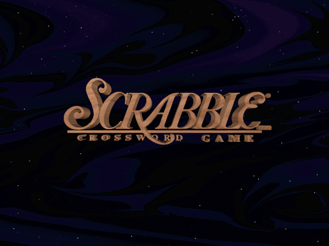 Scrabble Microsoft Windows PC CD title screen featuring the classic crossword game for nostalgic gameplay.
