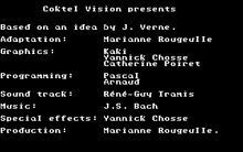 20,000 Leagues Under the Sea credits screen listing the development team in white text on black.