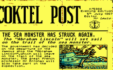 20,000 Leagues Under the Sea introduction showing a yellow newspaper report about a sea monster attack.