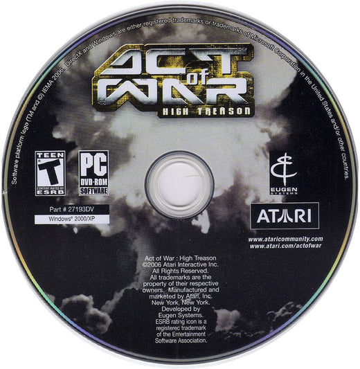 Act of War High Treason physical PC game CD - PC Gamez USA