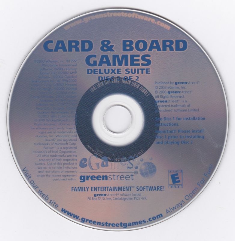 CARD & BOARD DELUXE SUITE Disc 1-2 Microsoft Windows PC CD-PC Gamez USA