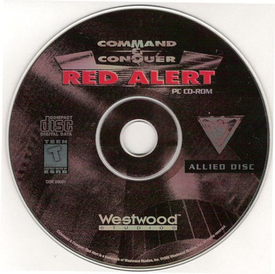 Command & Conquer Red Alert Disc 1-2 Microsoft Windows PC CD