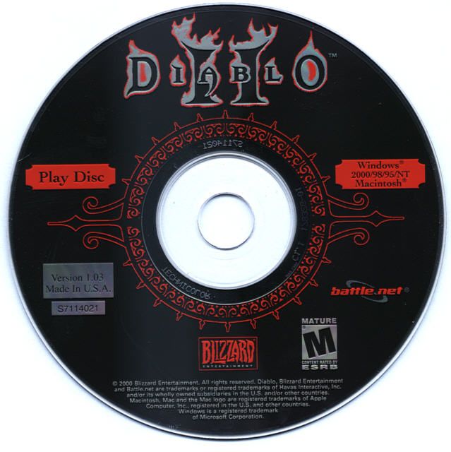 Diablo II Disc 1-3 Microsoft Windows PC CD-PC Gamez USA
