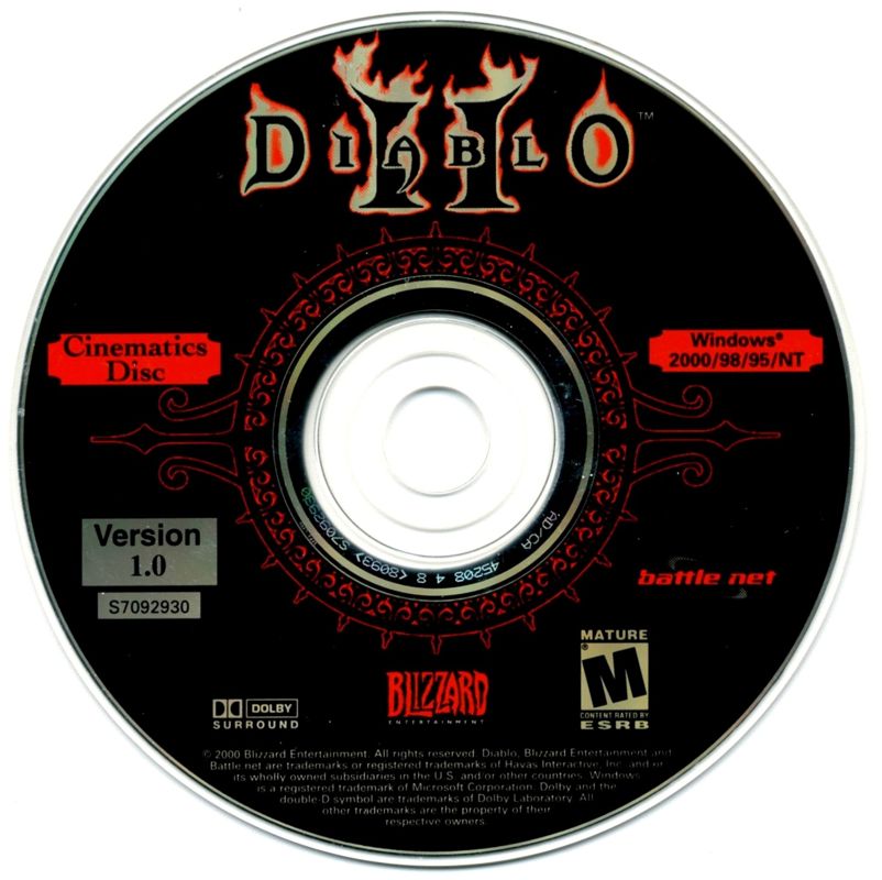 Diablo II Disc 1-3 Microsoft Windows PC CD-PC Gamez USA