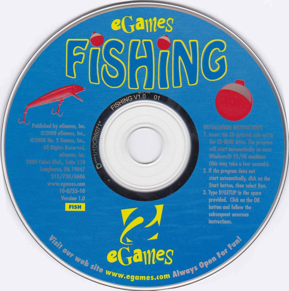 Fishing (eGames) (2000) Microsoft Windows PC CD by PC Gamez USA