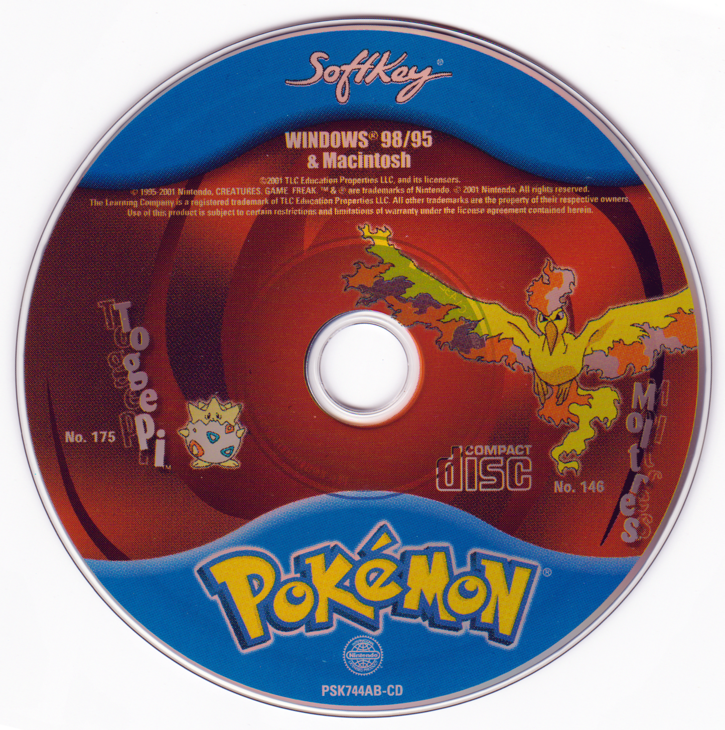 Pokemon Pokémon PokéROM - Moltres and Togepi Microsoft Windows PC CD-PC Gamez USA