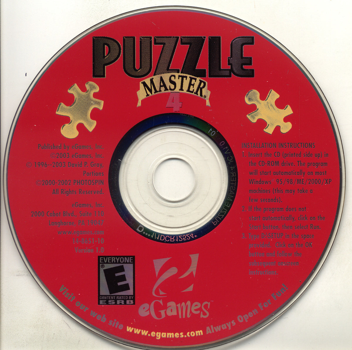 Puzzle Master 4 Microsoft Windows PC CD-PC Gamez USA