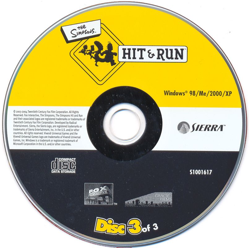 The Simpsons Hit & Run Disc 1-3 Microsoft Windows PC CD-PC Gamez USA