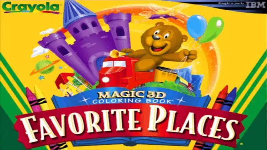 Crayola Magic 3D Coloring Book Favorite Places Microsoft Windows PC CD-PC Gamez USA