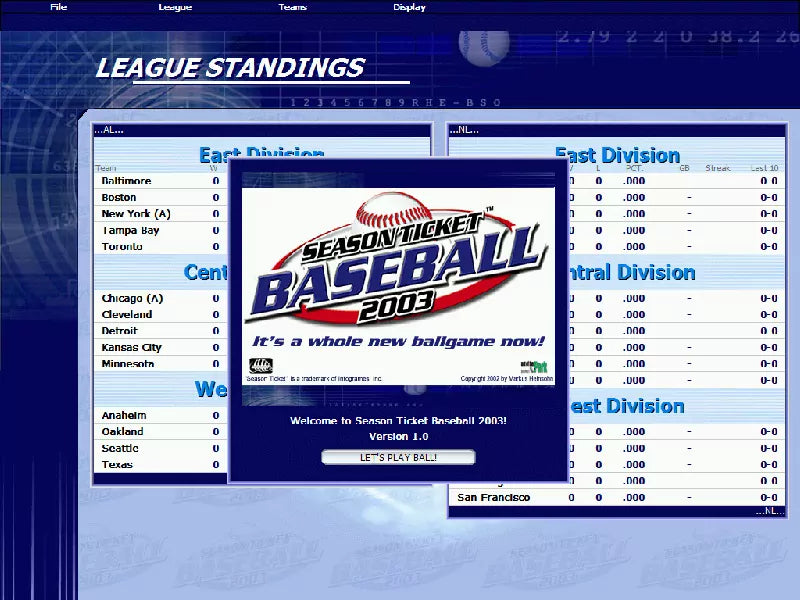 SEASON TICKET BASEBALL 2003 Microsoft Windows PC CD-PC Gamez USA