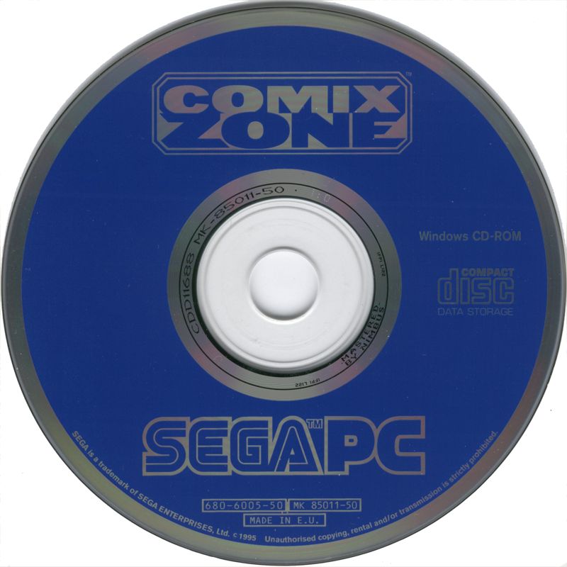 Comix Zone Microsoft Windows 3.X CD