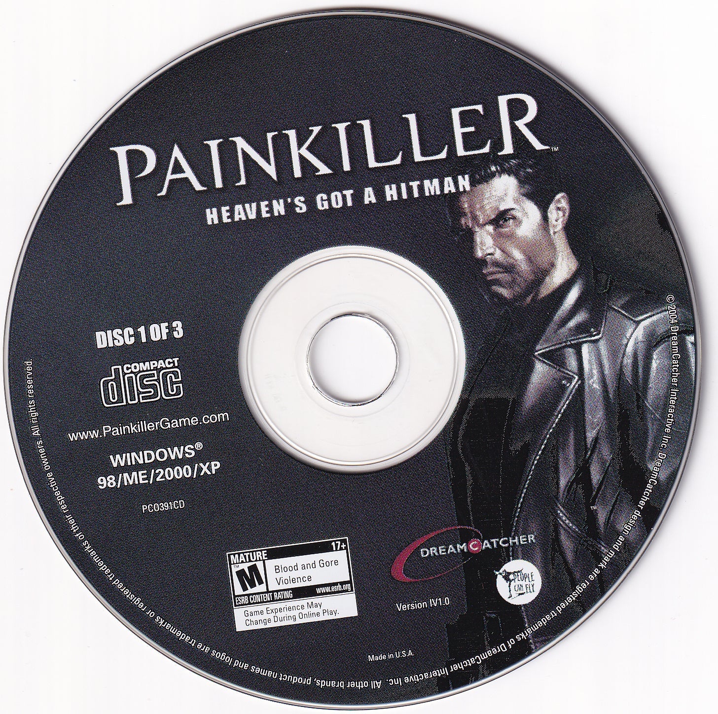 Painkiller Heaven's Got a Hitman Disc 1-3 Microsoft Windows PC CD
