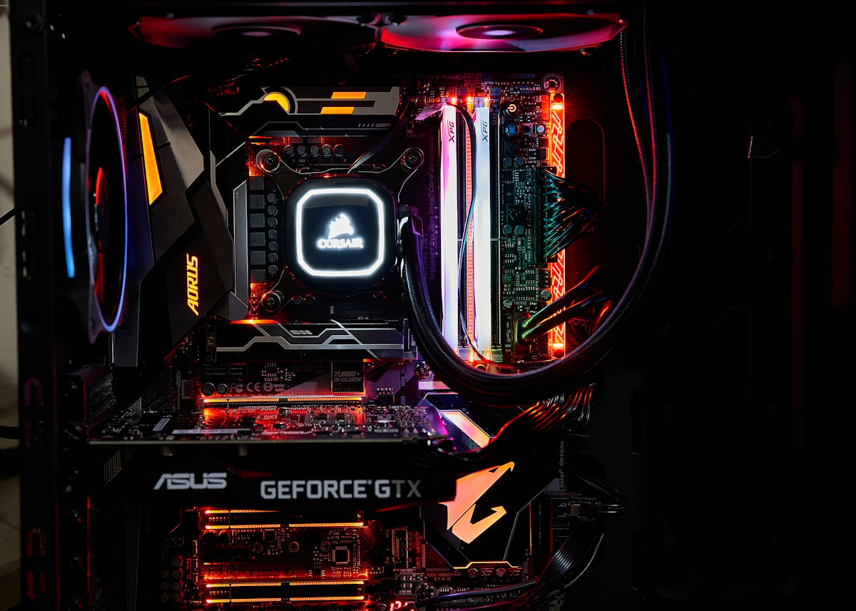red and blue led light