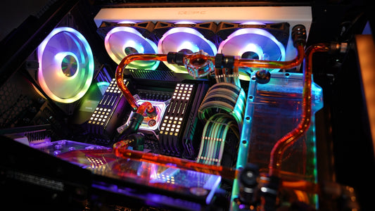 blue red and green train