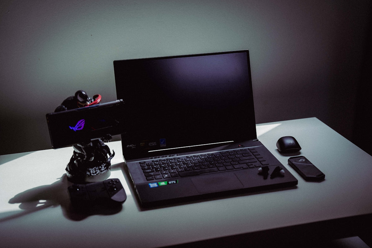 a laptop on a desk