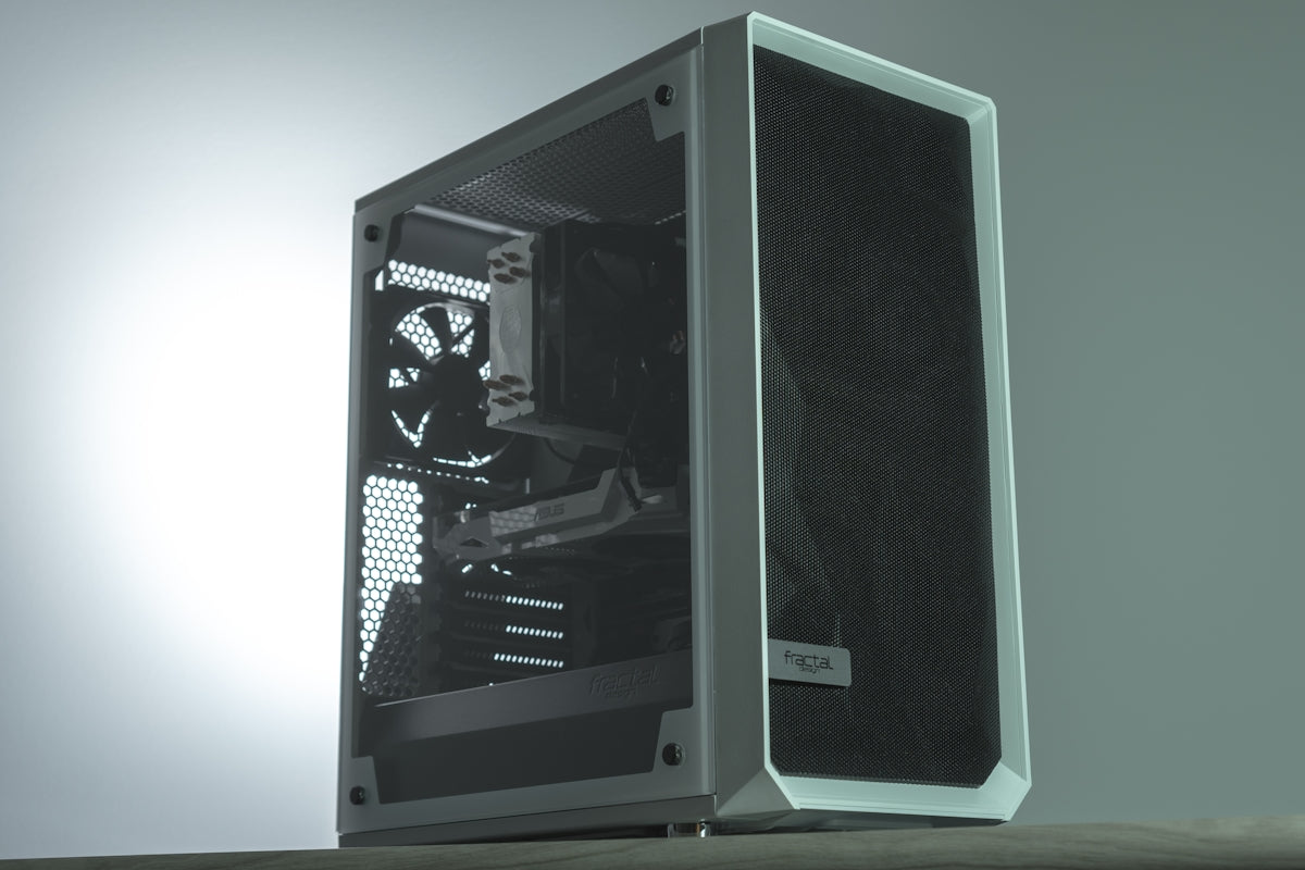 a computer tower with a black screen