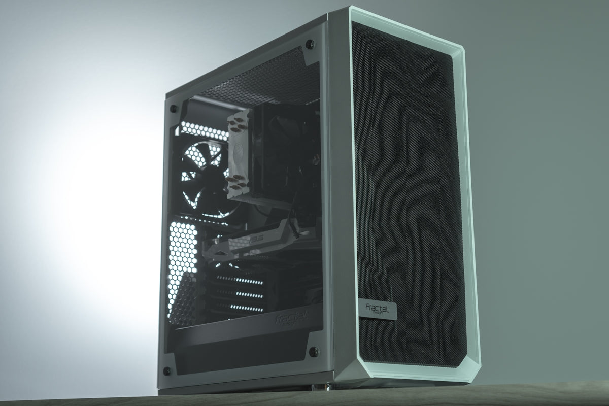 a computer tower with a black screen
