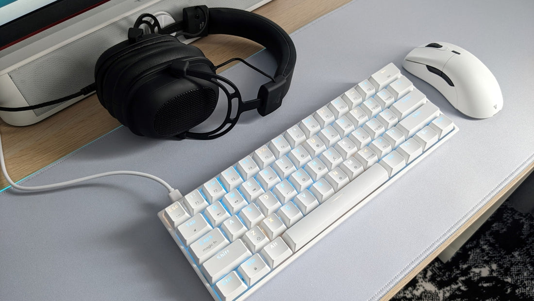 a keyboard and mouse on a desk