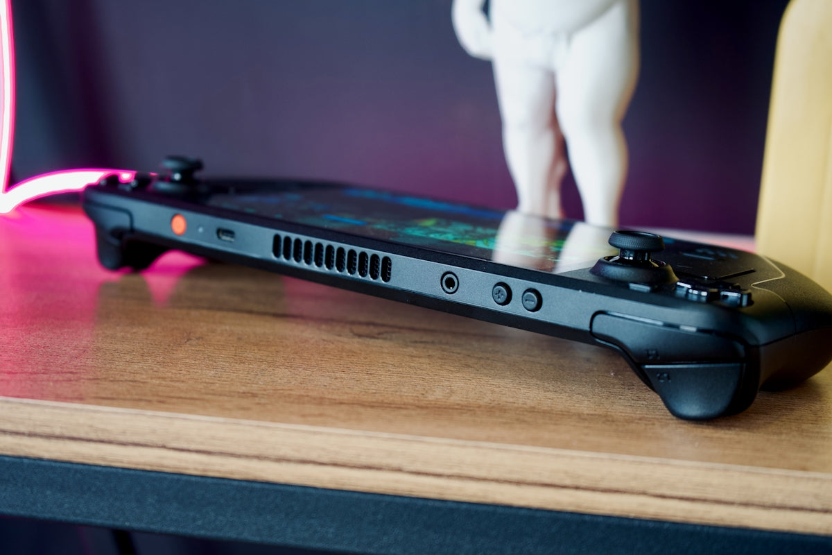 A person standing on top of a video game controller