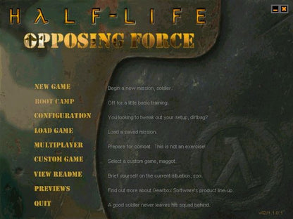 Half-Life Opposing Force 1999 Microsoft Windows PC CD Valve Sierra-PC Gamez USA