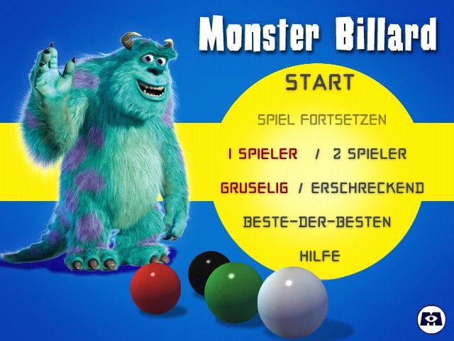 Disney Pixar's Monsters Inc Wreck Room Arcade Eight Ball Chaos Microsoft Windows PC CD-PC Gamez USA
