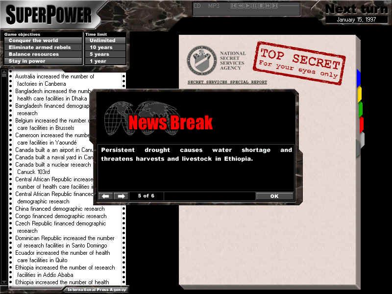 SuperPower Microsoft Windows PC CD – Strategic Global Simulation Game-PC Gamez USA