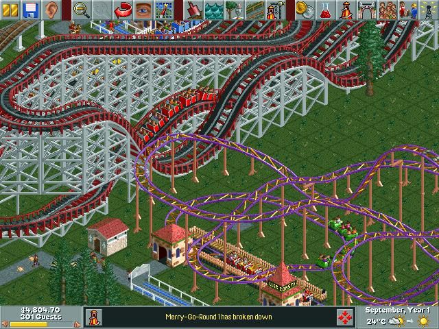 RollerCoaster Tycoon Microsoft Windows PC CD-PC Gamez USA