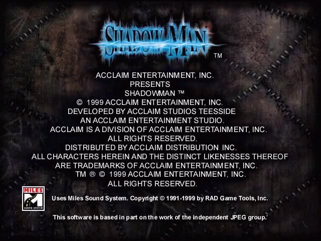Shadow Man Microsoft Windows PC CD-PC Gamez USA
