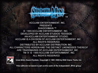 Shadow Man Microsoft Windows PC CD-PC Gamez USA