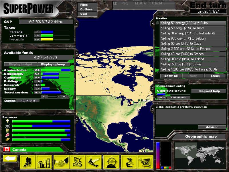 SuperPower Microsoft Windows PC CD – Strategic Global Simulation Game-PC Gamez USA