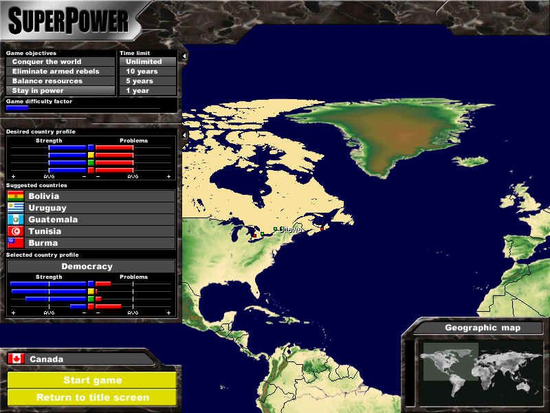 SuperPower Microsoft Windows PC CD – Strategic Global Simulation Game-PC Gamez USA