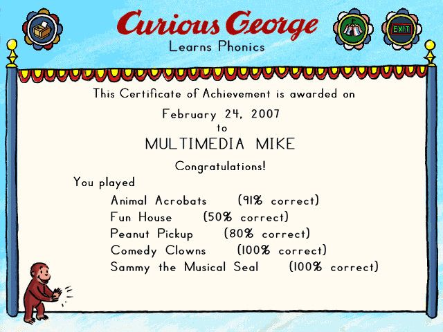 Curious George Learns Phonics for Kindergarten First Grade Microsoft Windows PC-PC Gamez USA
