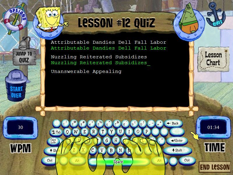 SpongeBob Typing Microsoft Windows PC CD-PC Gamez USA