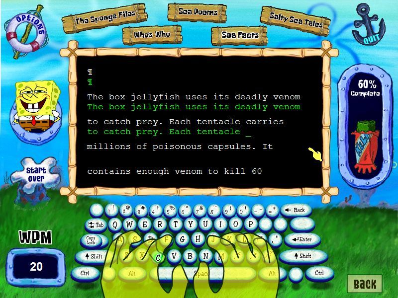 SpongeBob Typing Microsoft Windows PC CD-PC Gamez USA