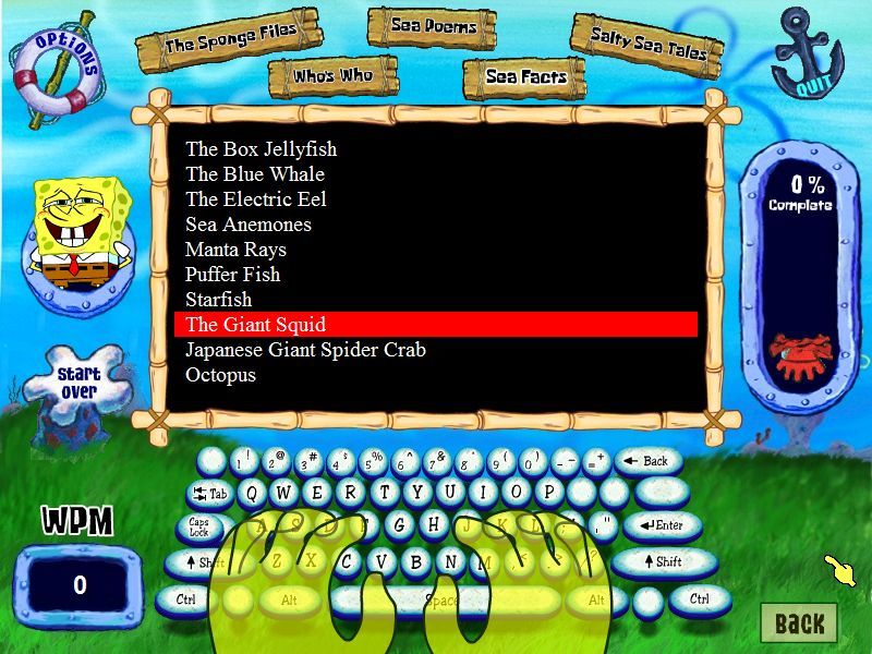 SpongeBob Typing Microsoft Windows PC CD-PC Gamez USA