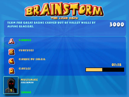 BrainStorm The Game Show Microsoft Windows PC CD-PC Gamez USA