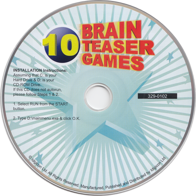 10 Brain Teaser Games Windows CD-Rom Games Compilation Microsoft Windows PC CD