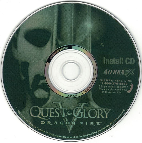 Quest for Glory V - Dragon Fire Disc 1-2 Microsoft Windows PC CD-PC Gamez USA