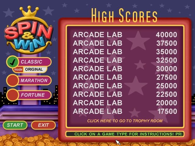 Spin-Win Microsoft Windows PC CD-PC Gamez USA