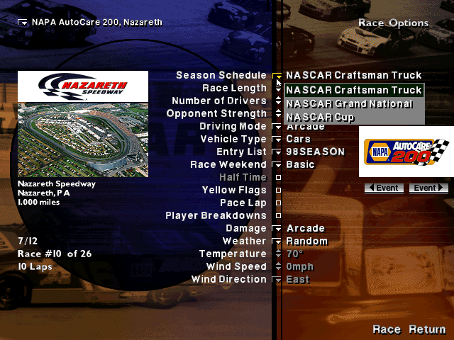 NASCAR Racing 1999 Edition Microsoft Windows PC CD-PC Gamez USA