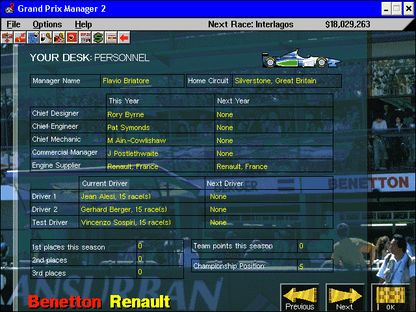 Grand Prix Manager 2 Microsoft Windows PC CD-PC Gamez USA