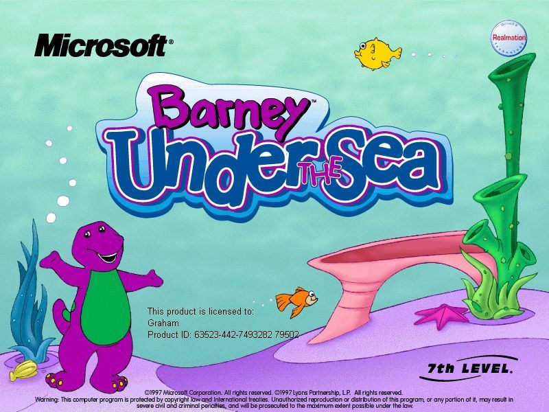 BARNEY UNDER THE SEA Microsoft Windows PC CD-PC Gamez USA