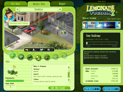Lemonade Tycoon 2 - New York City Microsoft Windows PC CD-PC Gamez USA