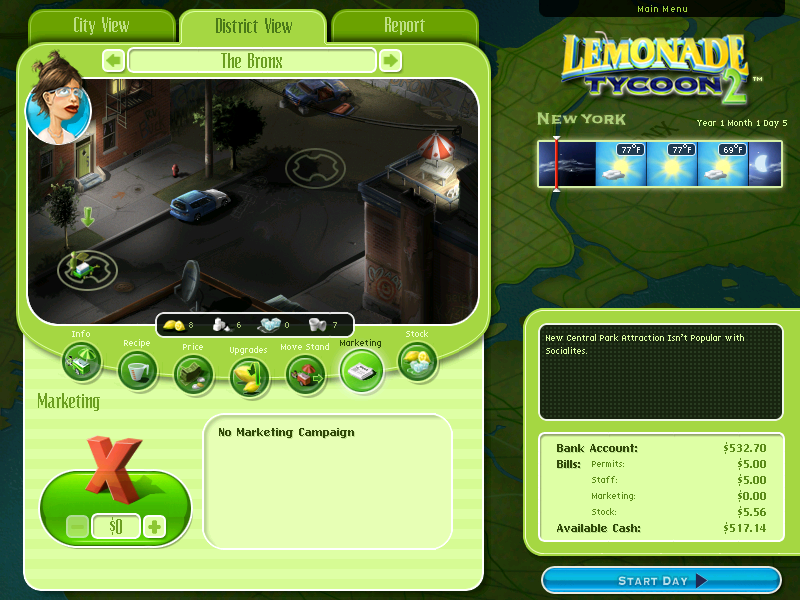 Lemonade Tycoon 2 - New York City Microsoft Windows PC CD-PC Gamez USA